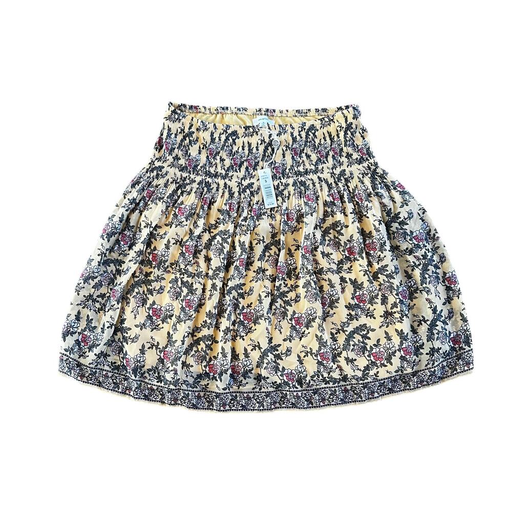 Max Studio Yellow Floral Smocked Mini Skirt NWT | Small - Picture 1 of 4